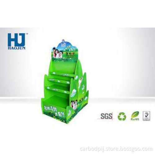 Green four - sided Beverage Display Stand / green tea floor
